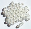 50 6mm Faceted White Pearl Firepolish Beads
